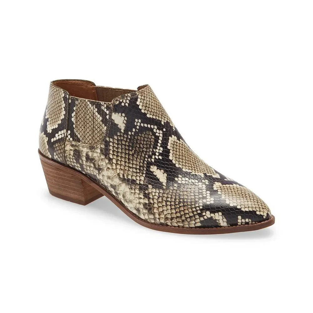 New Madewell Snake Bootie Ankle Boots Women 7.5